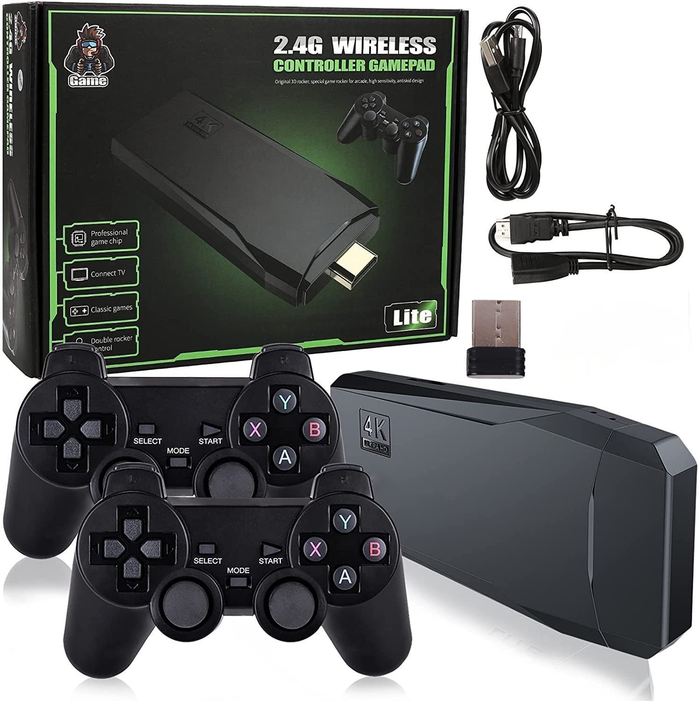RetroBox 2025 🎮 Hordozható konzol vezeték nélküli kontrollerekkel!